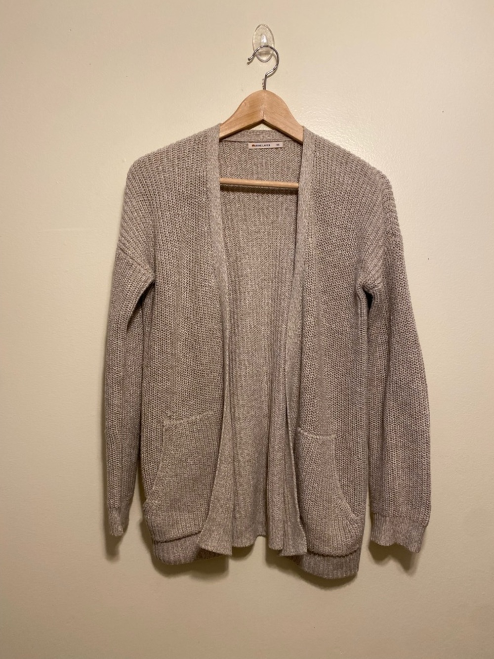 Marine Layer Open-Front Taupe Cardigan. Size XS